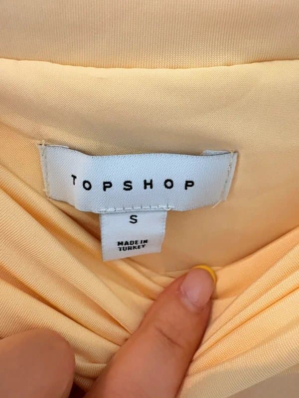 Topshop Topshop BN pastel yellow off the shoulder top slinky material Bardot top short sleeve top