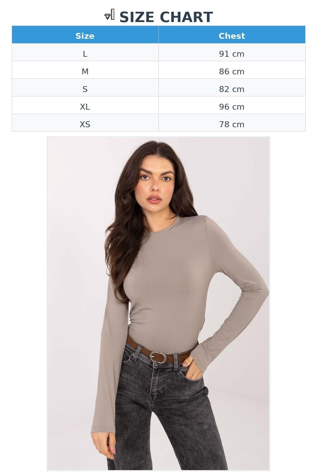 Love Lace Love Lace Women's Fitted Long Sleeve Blouse Round Neck in Beige - 4