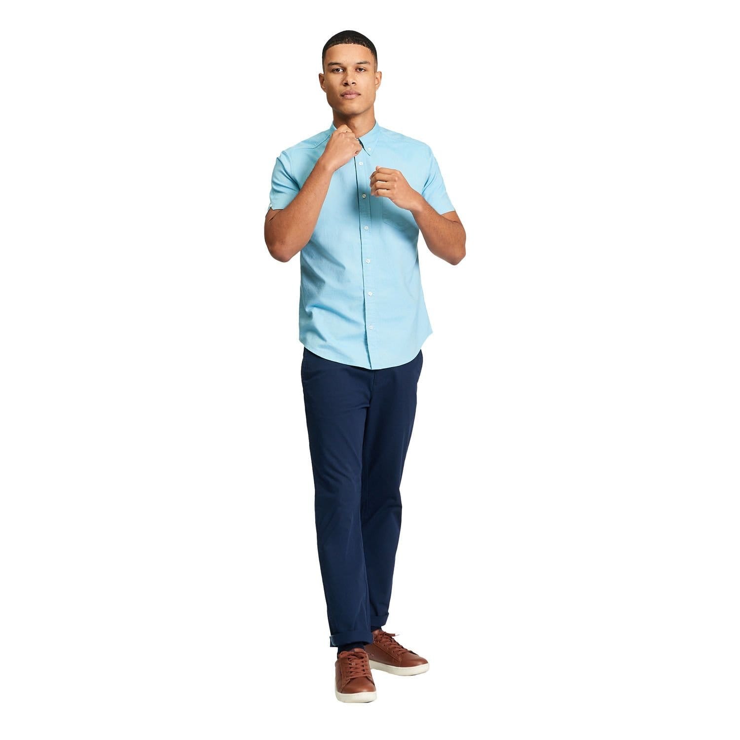Ben Sherman Ben Sherman Men's Signature Oxford Short-Sleeved Shirt in Blue - 4