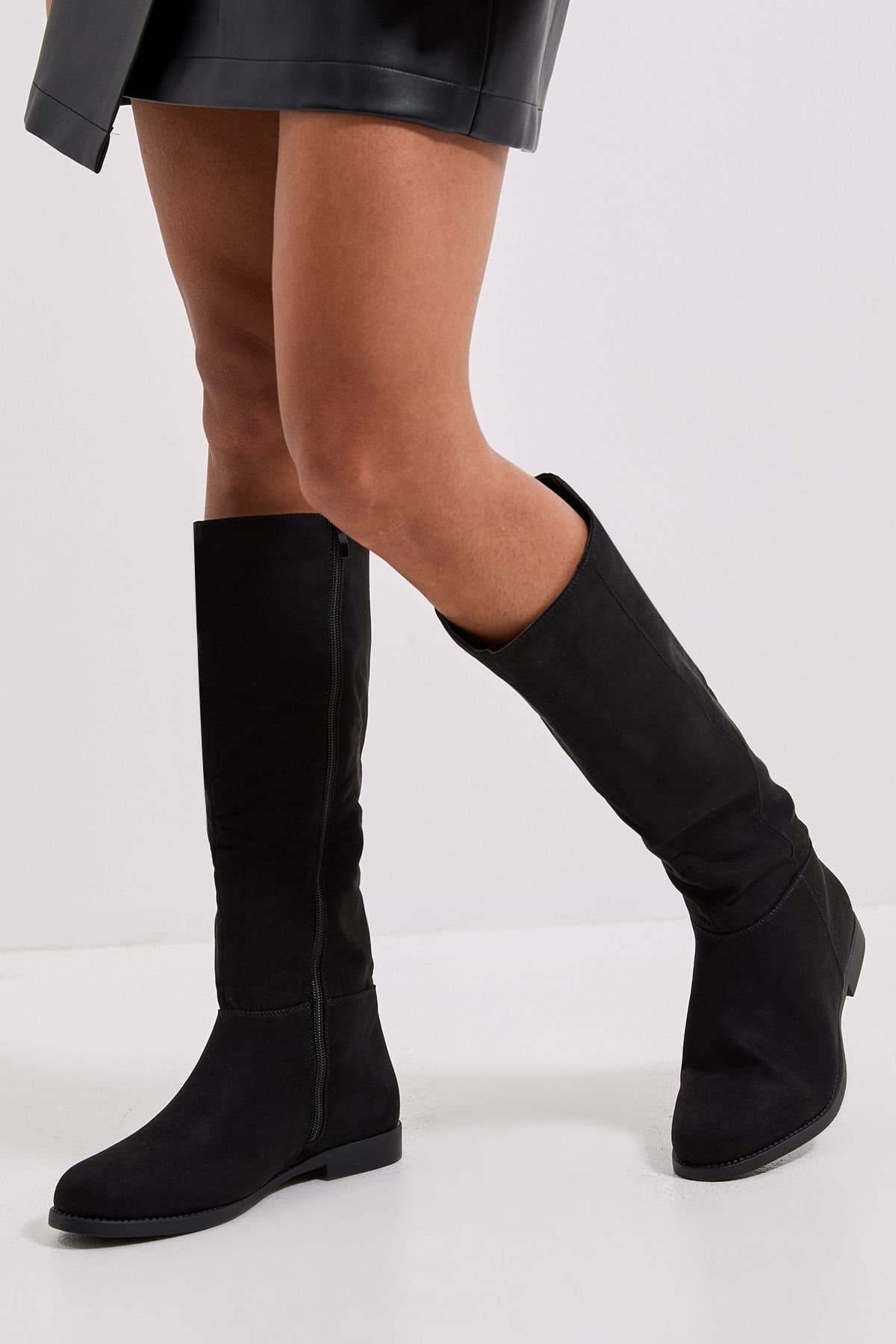 Dorothy Perkins Dorothy Perkins Women's Karla Knee High Flat Boots in Natural Black