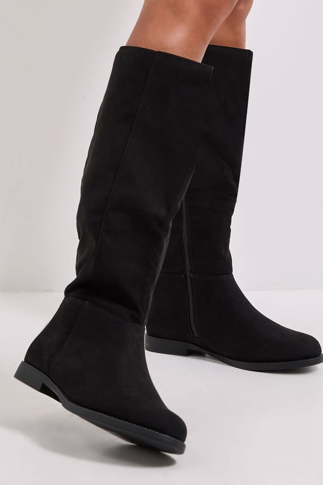 Dorothy Perkins Dorothy Perkins Women's Karla Knee High Flat Boots in Natural Black - 3