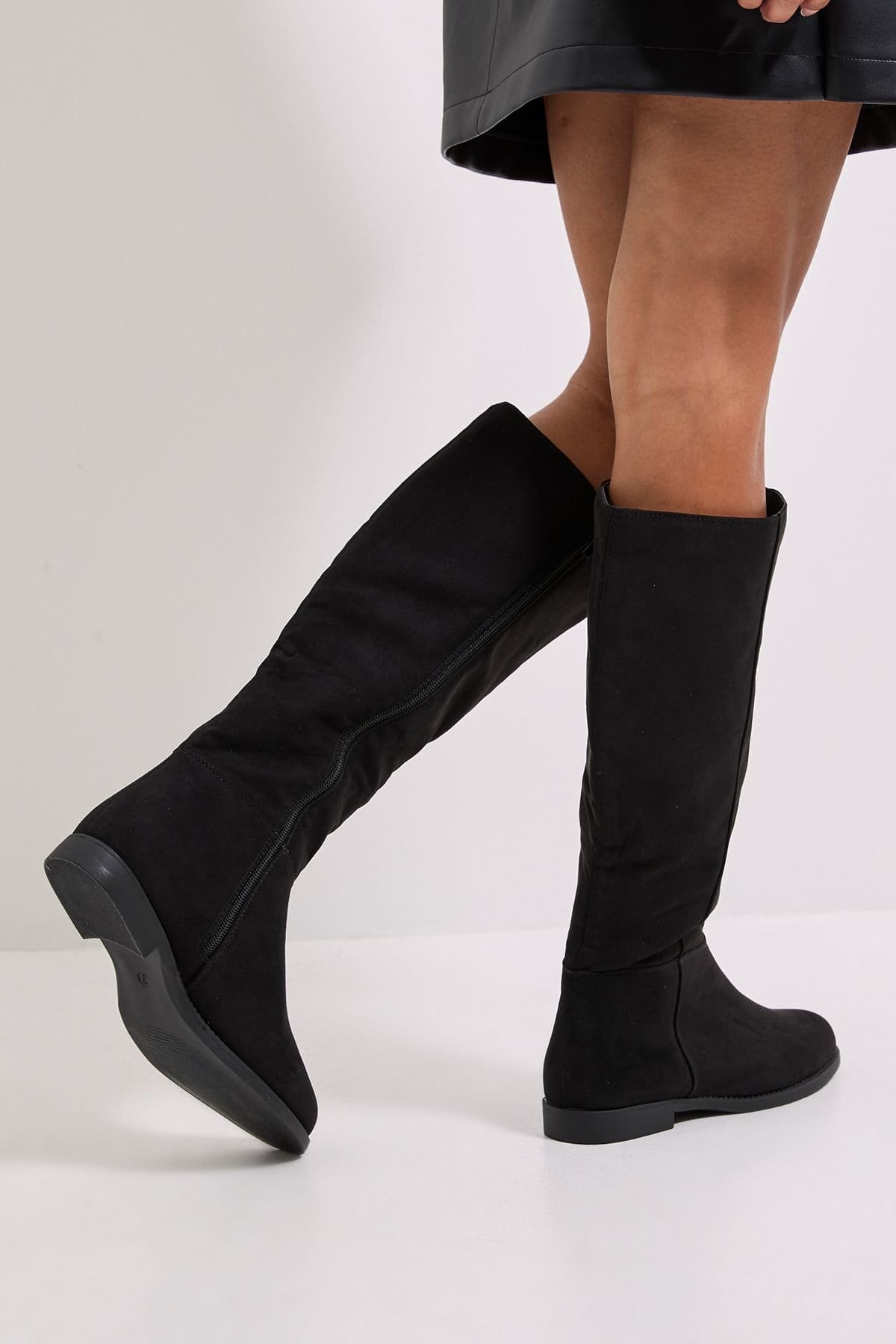 Dorothy Perkins Dorothy Perkins Women's Karla Knee High Flat Boots in Natural Black - 4