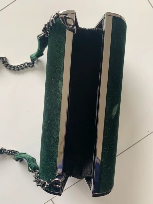 Topshop Dark green velvet bag