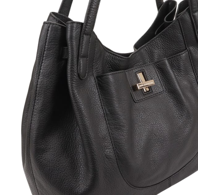 Paul Costelloe Paul Costelloe Women's Bolivar Leather Shoulder Bag in Black - 3