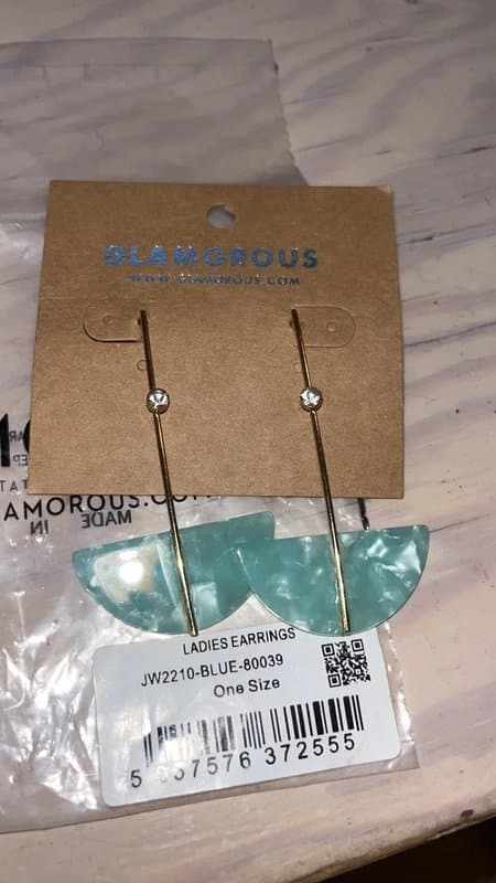 ASOS ASOS Glamorous Blue Tortoiseshell Dangly Earrings with Diamante Detail
