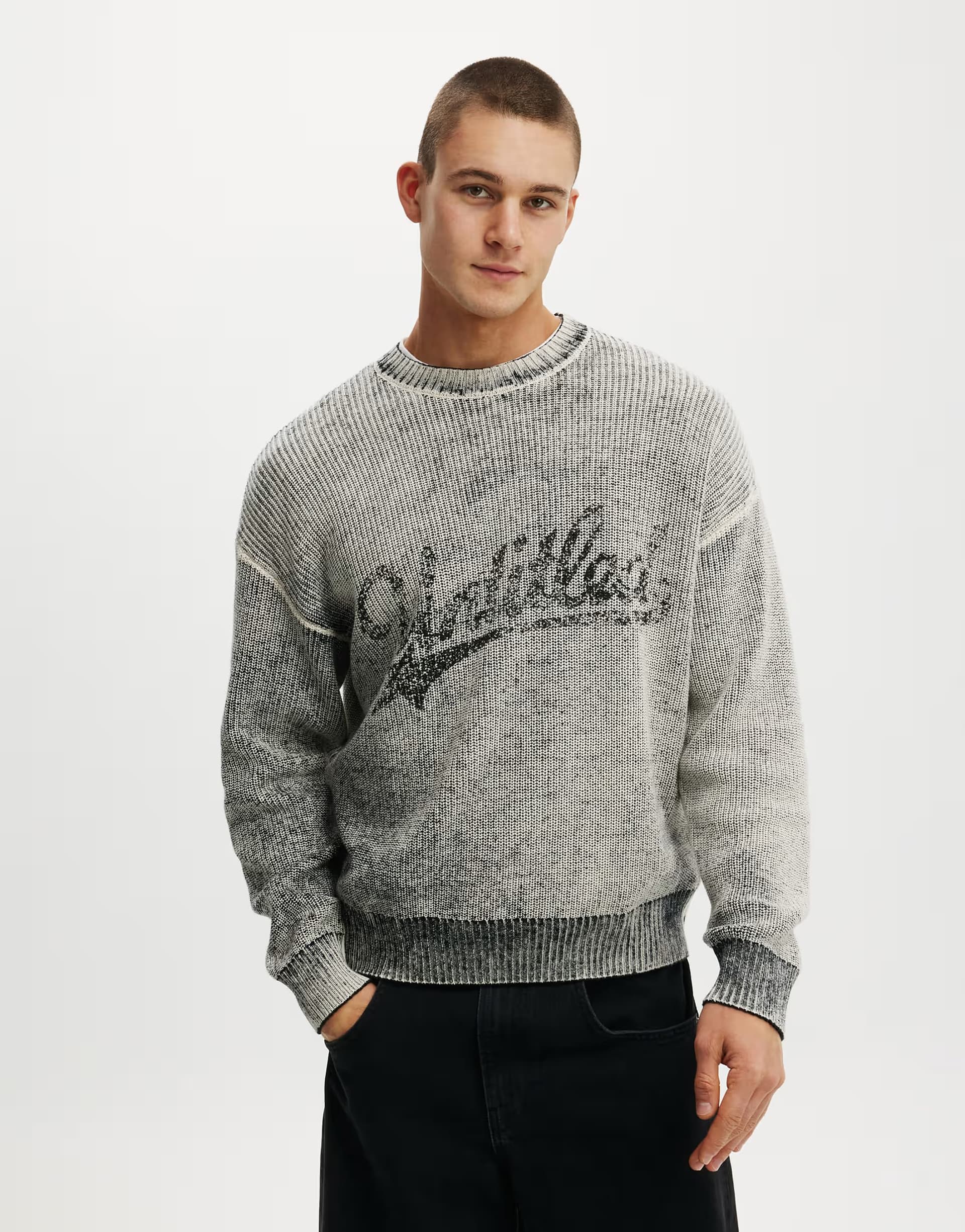 ASOS Cotton On Y2k box fit crew knit in white