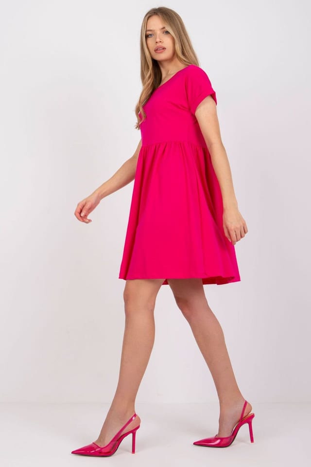 Love Lace Love Lace Women's Everyday Unbuttoned Flared Cotton Dress Style 192728 in Fuchsia - 2