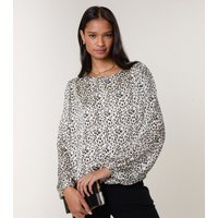 Blue Vanilla Women's Black Leopard Print Crew Neck Top Blue Vanilla New Look - 3