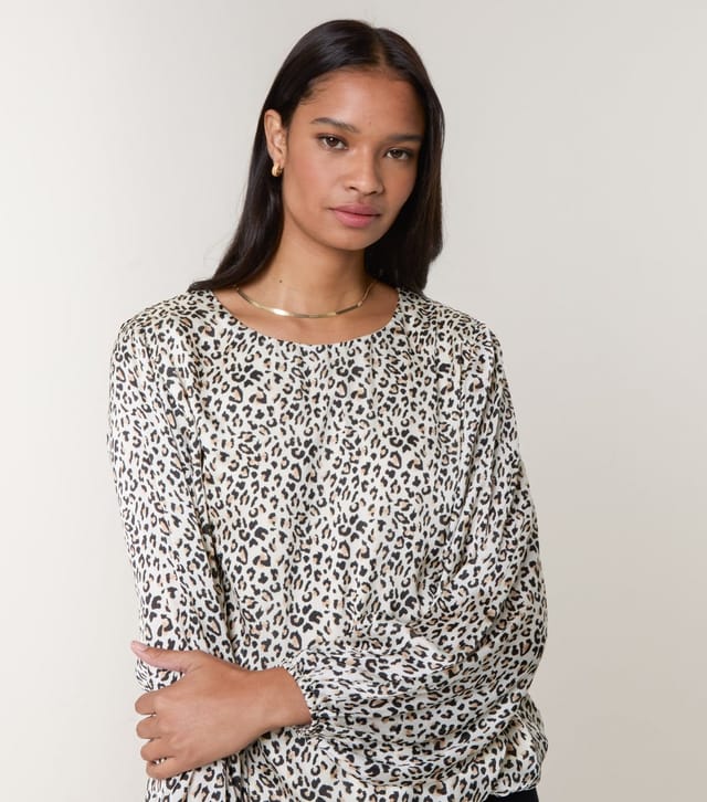 Blue Vanilla Women's Black Leopard Print Crew Neck Top Blue Vanilla New Look - 3