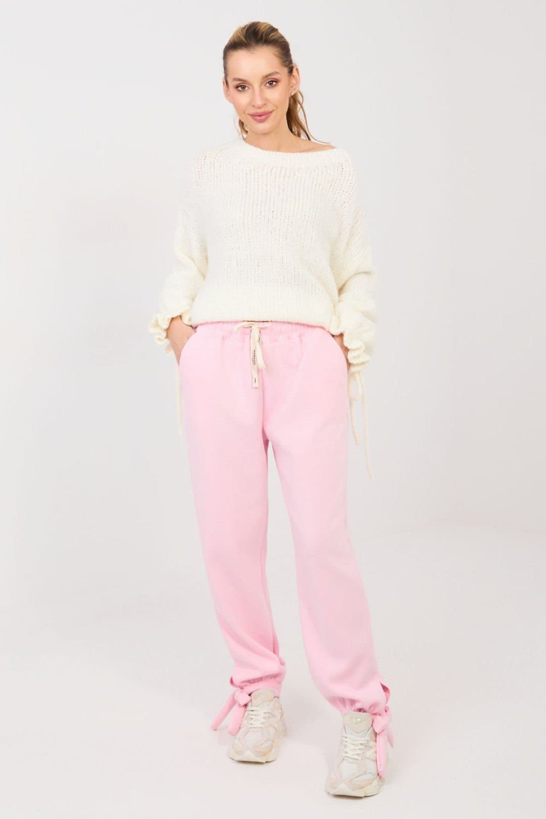 Love Lace Love Lace Women's Casual High Waist Jogger Sweatpants in Pink