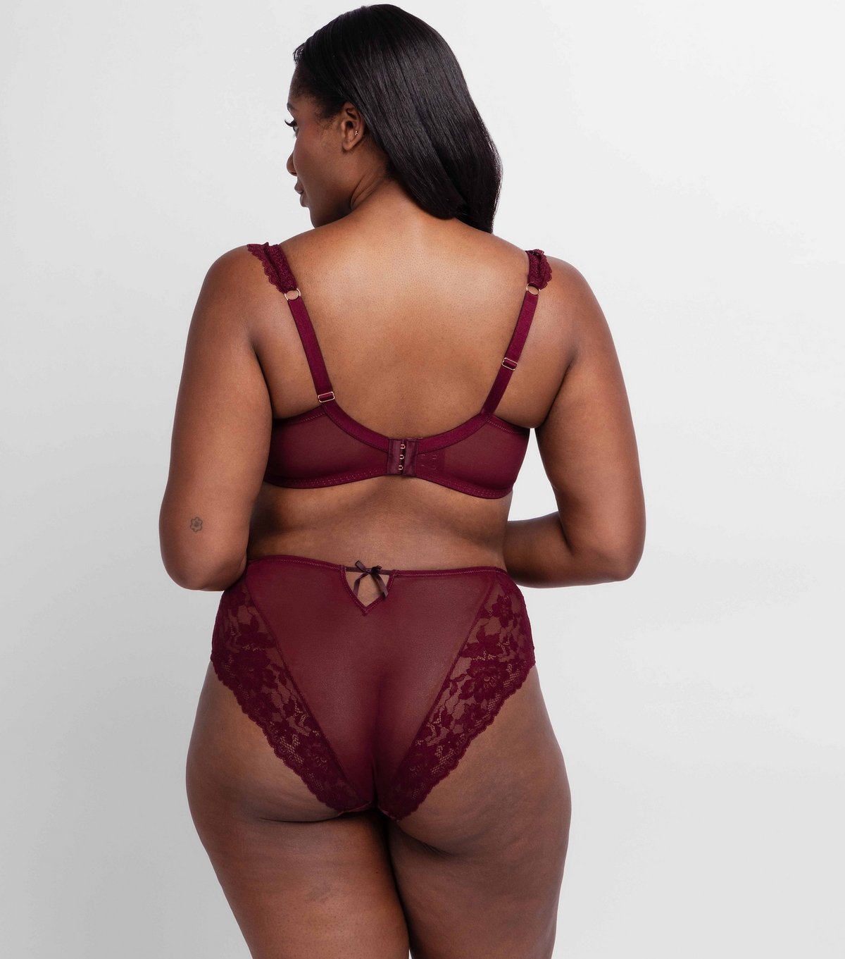 Dorina Women's Bright Red Satin Lace Trim Wired Bra Dorina New Look - 3