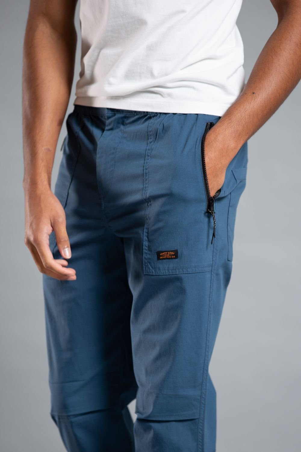 Tokyo Laundry Tokyo Laundry Men's Cotton Cargo Trousers in Blue - 4