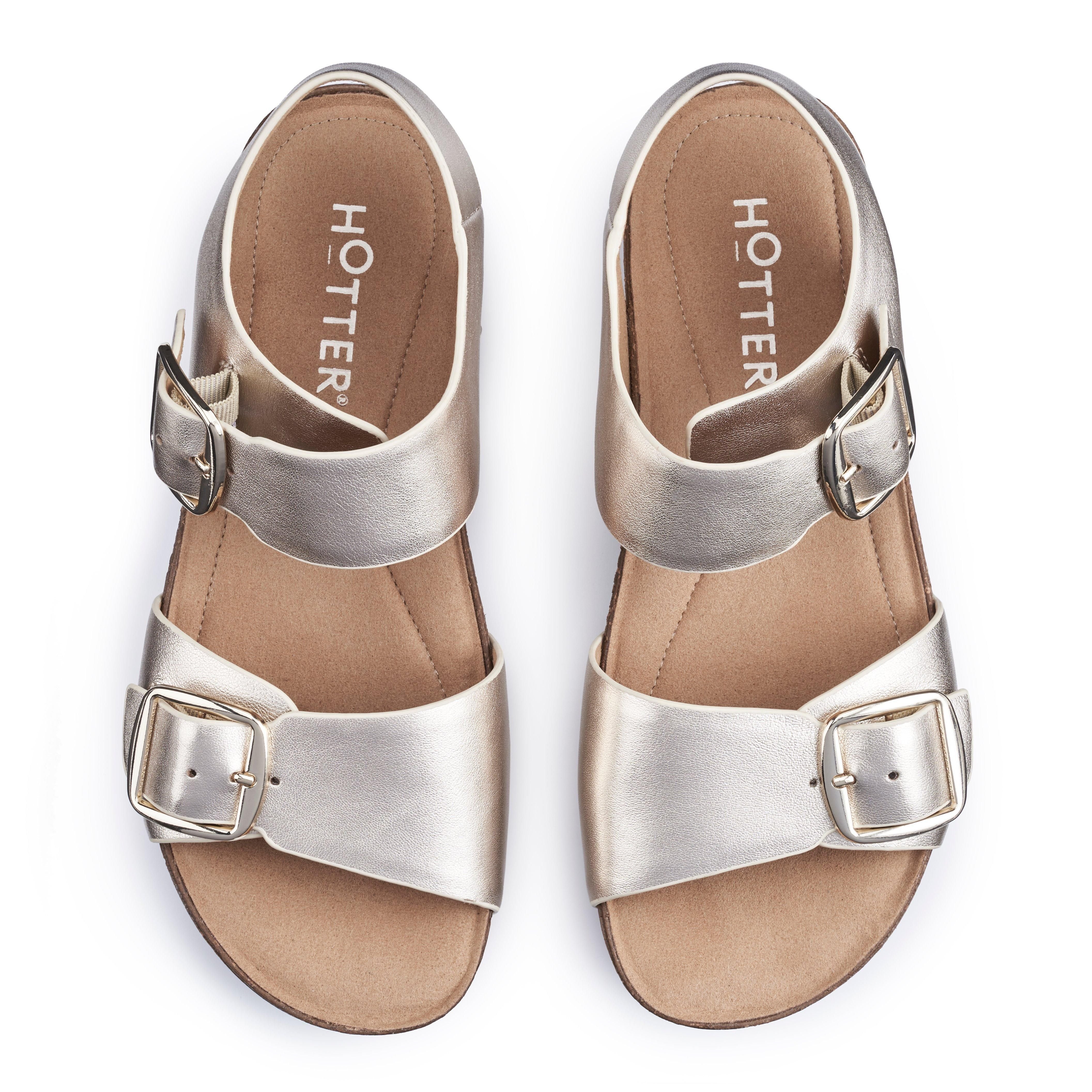 Hotter Hotter Women's 'Tourist II' Cork Wedge Sandals in Gold - 3