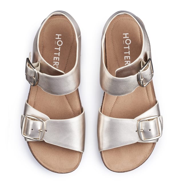 Hotter Hotter Women's 'Tourist II' Cork Wedge Sandals in Gold - 3