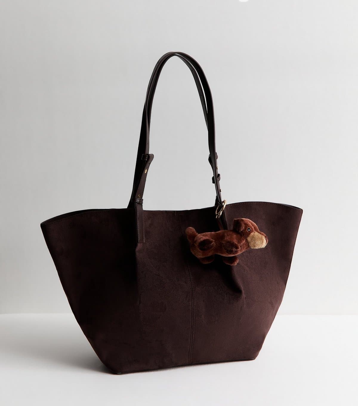 New Look Brown Sausage Dog Plush Bag Charm New Look