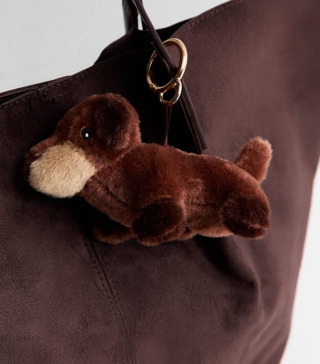 New Look Brown Sausage Dog Plush Bag Charm New Look - 3