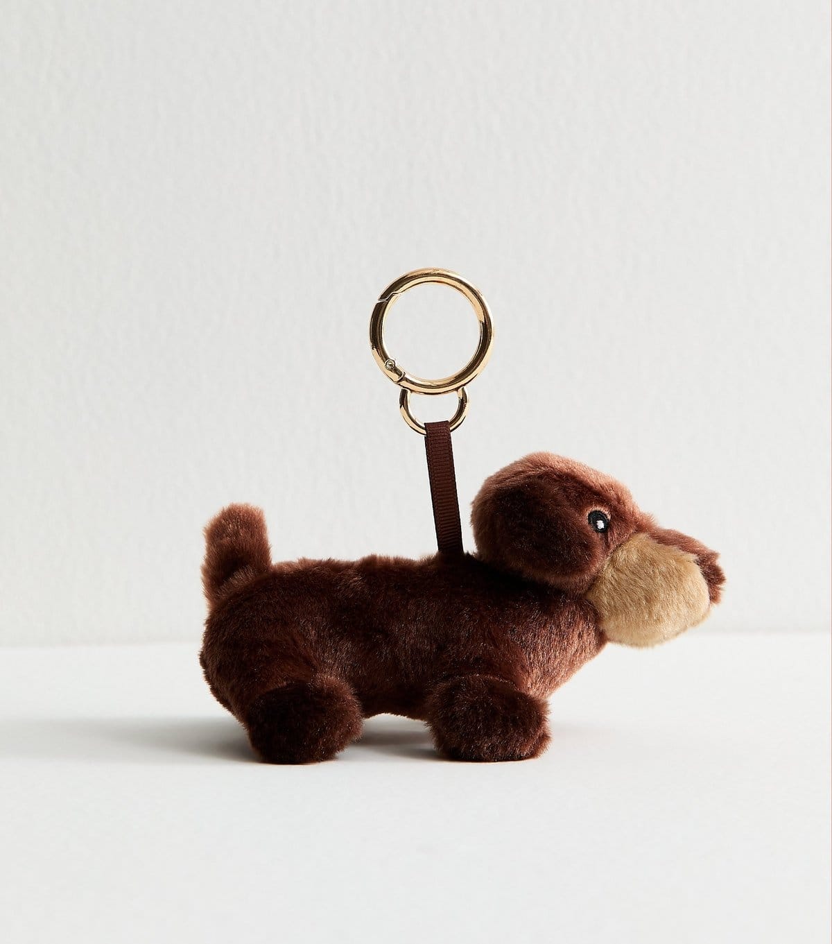 New Look Brown Sausage Dog Plush Bag Charm New Look - 4