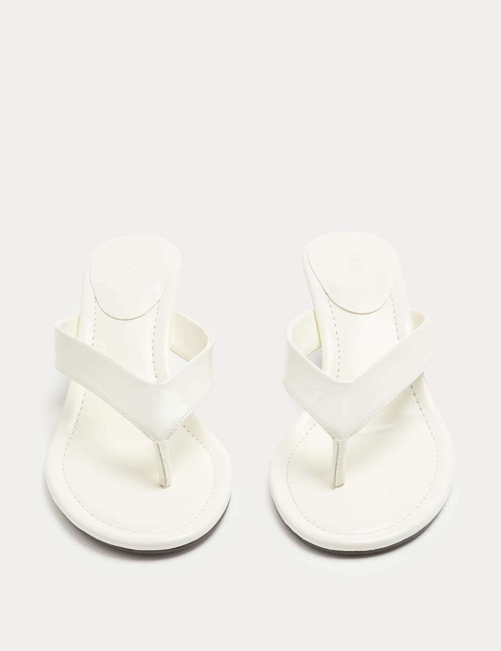 Marks & Spencer M&S White Kitten Heel Toe Post Sandals