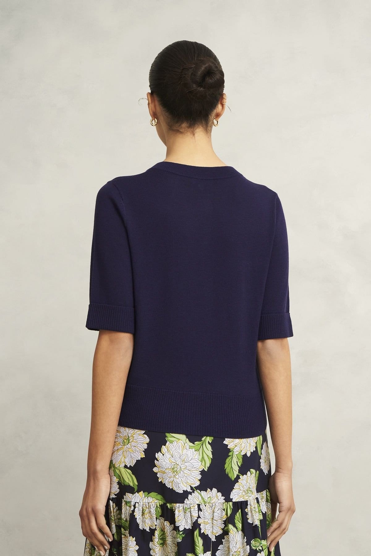 Hobbs London Hobbs London Women's Leanne Short Sleeve Knit Cardigan in Dark Navy - 4
