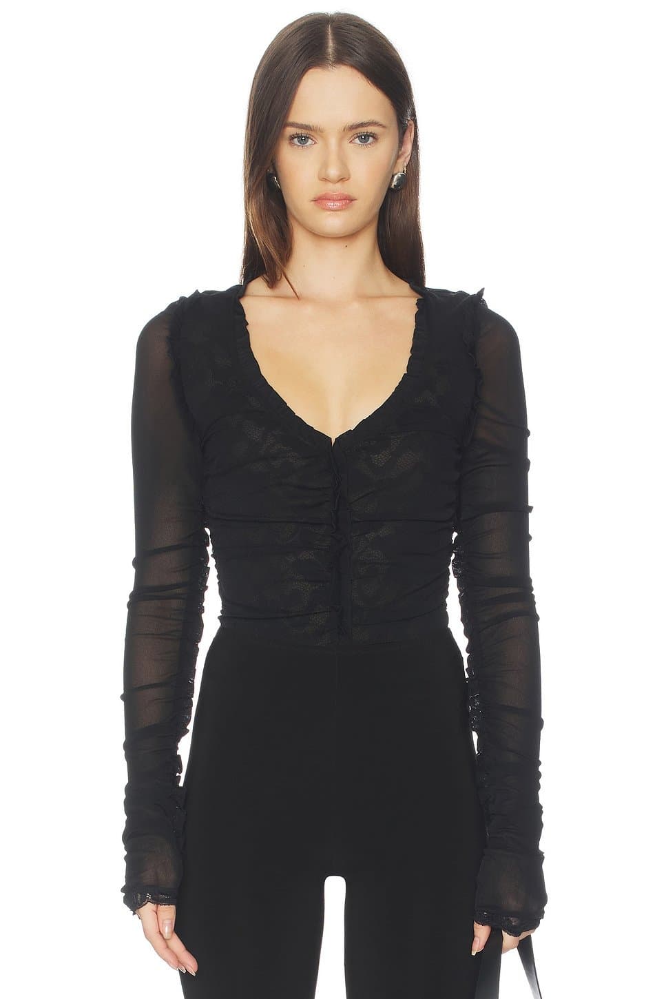 revolve Revolve Wild Bodysuit with Lace Detail in Black