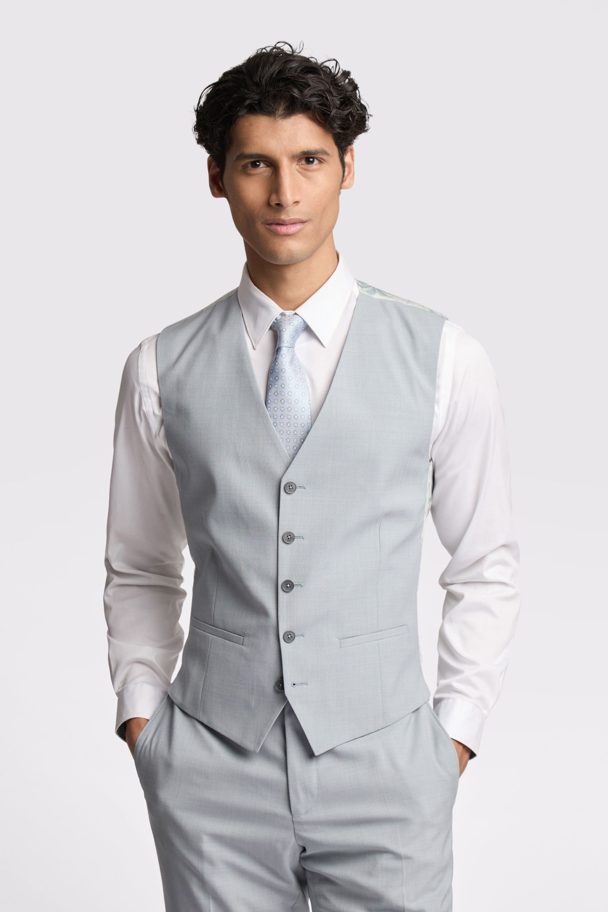 Ted Baker Ted Baker Men's Heath Slim Fit Sharkskin Waistcoat in Blue - 2