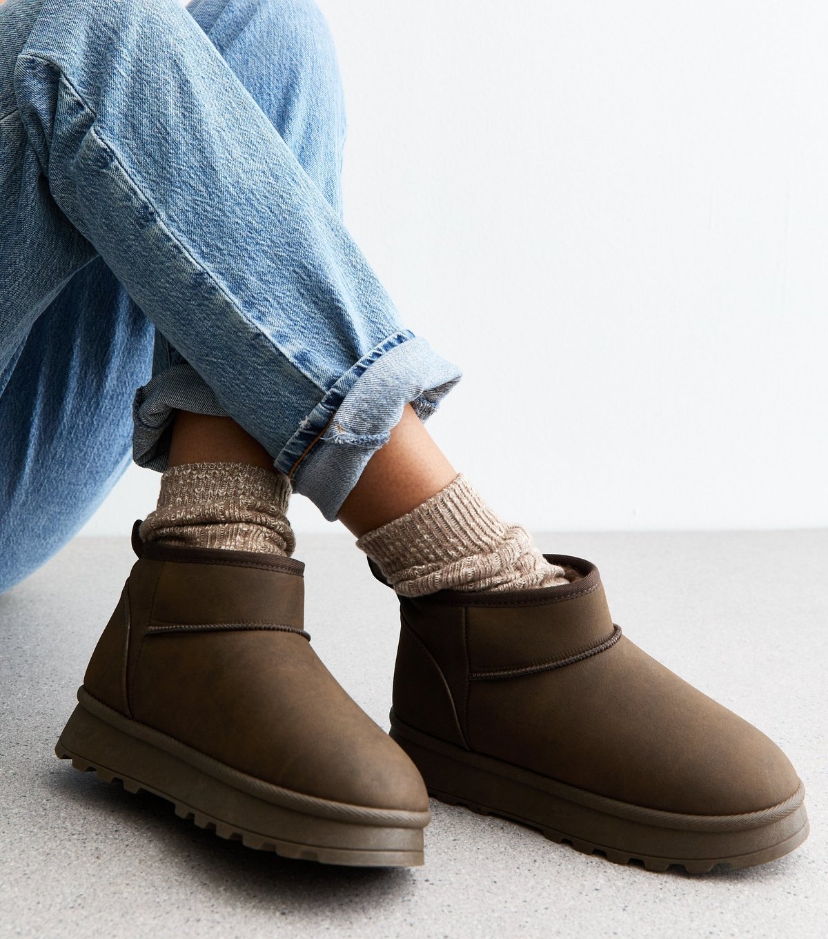 New Look Women's Brown Faux Suede Lined Ankle Boots Vegan New Look - 2