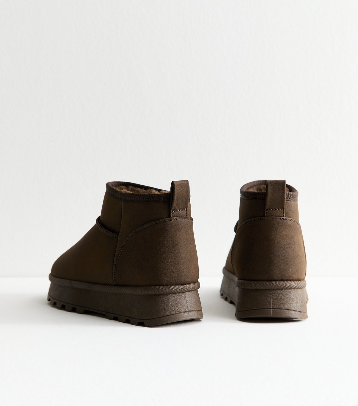 New Look Women's Brown Faux Suede Lined Ankle Boots Vegan New Look - 4