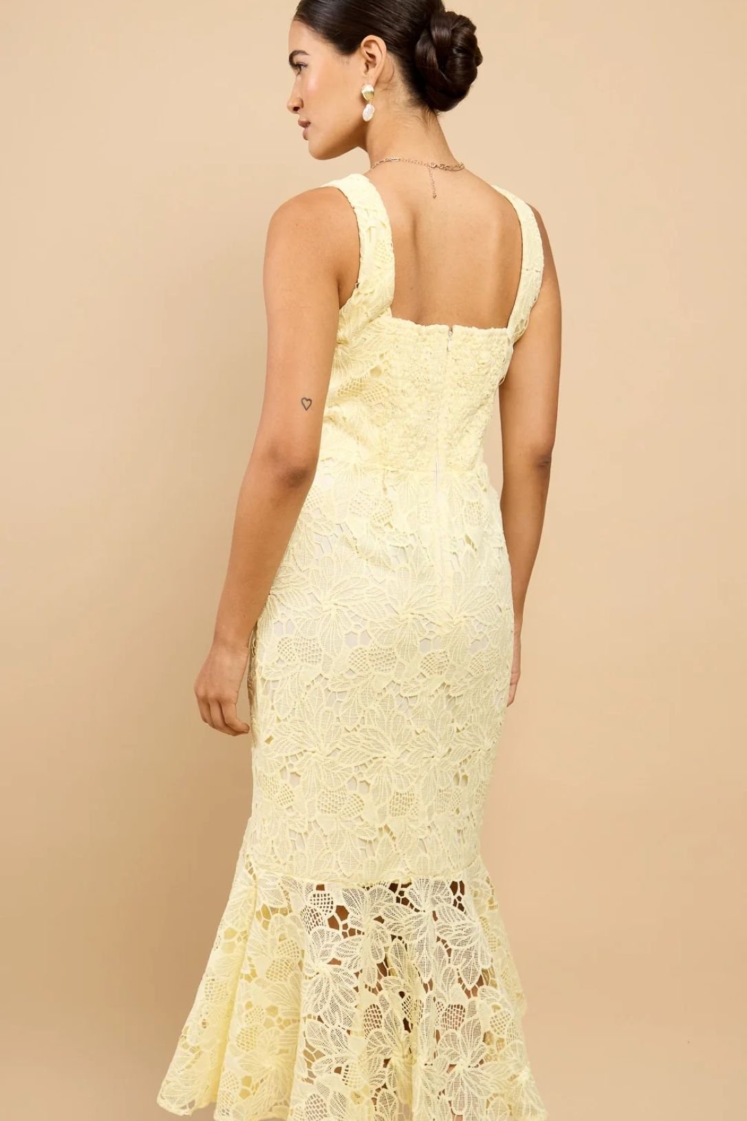 Little Mistress Little Mistress Women's Lemon Crochet Midaxi Dress - 2