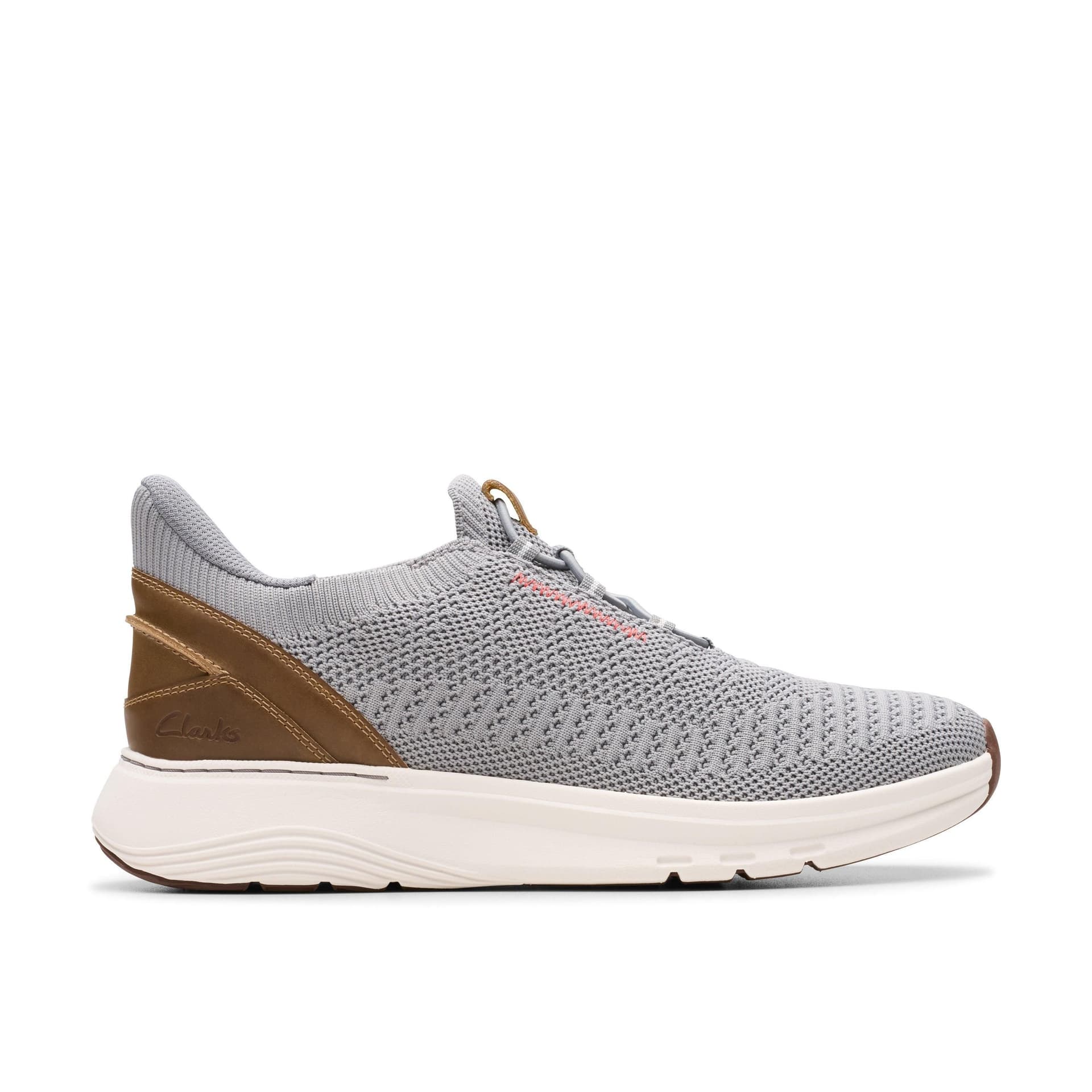 Clarks Clarks Men's Motion Trek LO Grey Knit Trainers, Walking