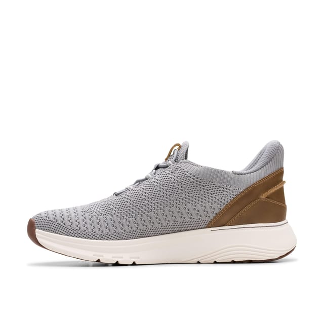 Clarks Clarks Men's Motion Trek LO Grey Knit Trainers, Walking - 2