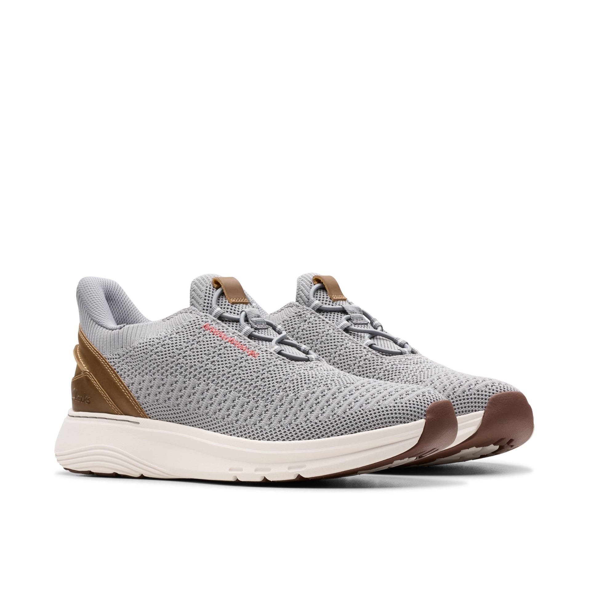 Clarks Clarks Men's Motion Trek LO Grey Knit Trainers, Walking - 4