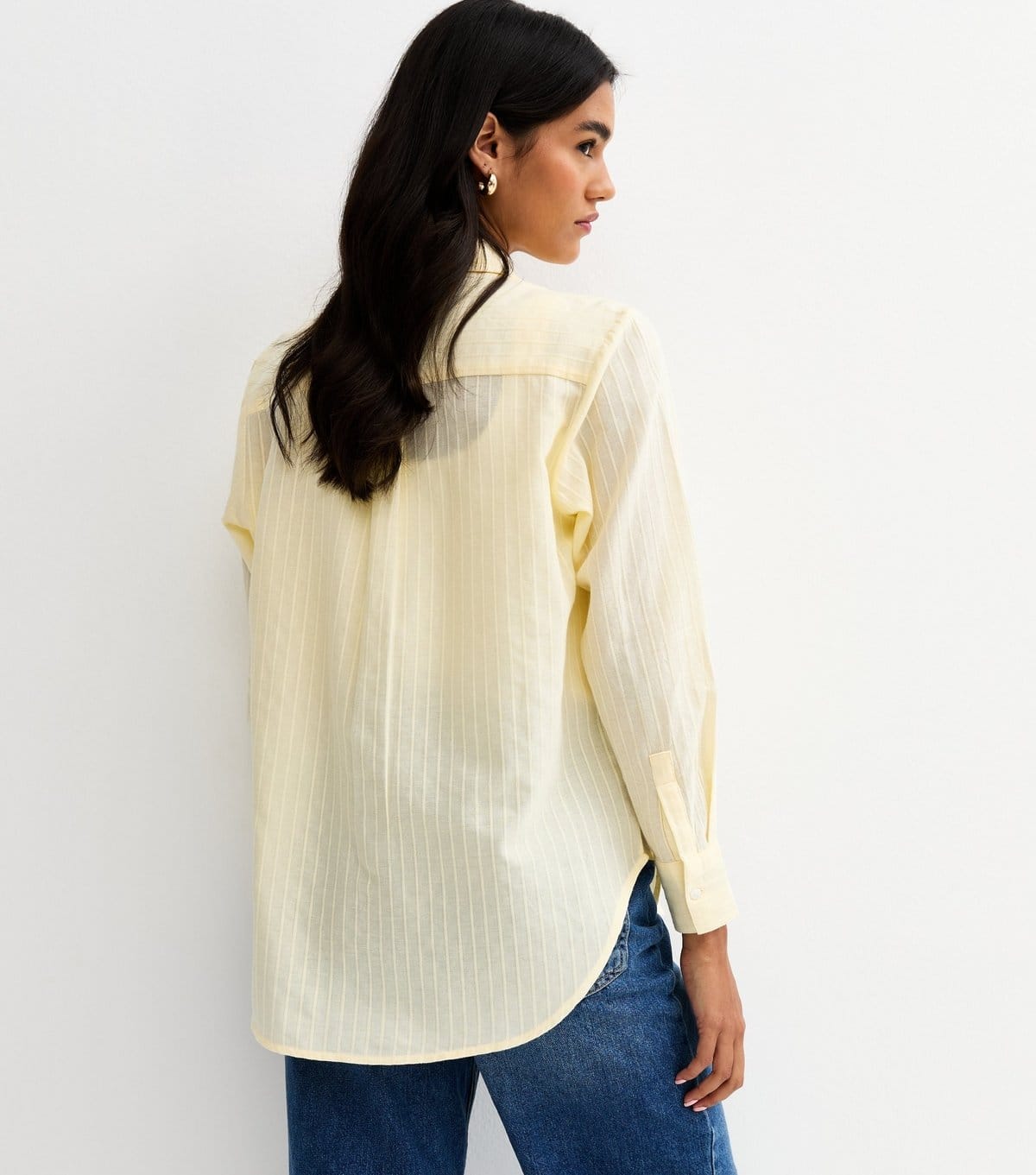 New Look Women's Light Yellow Stripe Long Sleeve Shirt New Look - 4