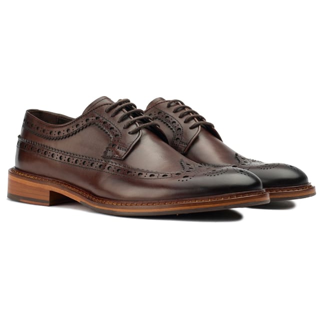 SOLE SOLE Men's Etham Brogue Shoes in Brown - 2
