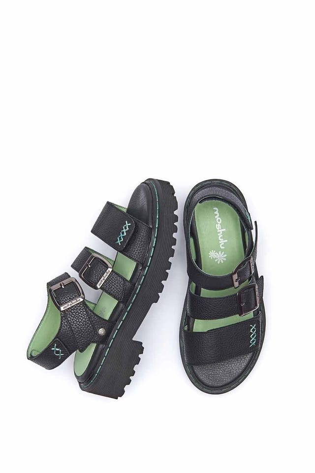 Moshulu Moshulu Women's 'Diantha' Chunky Adjustable City Sandals in Black - 2