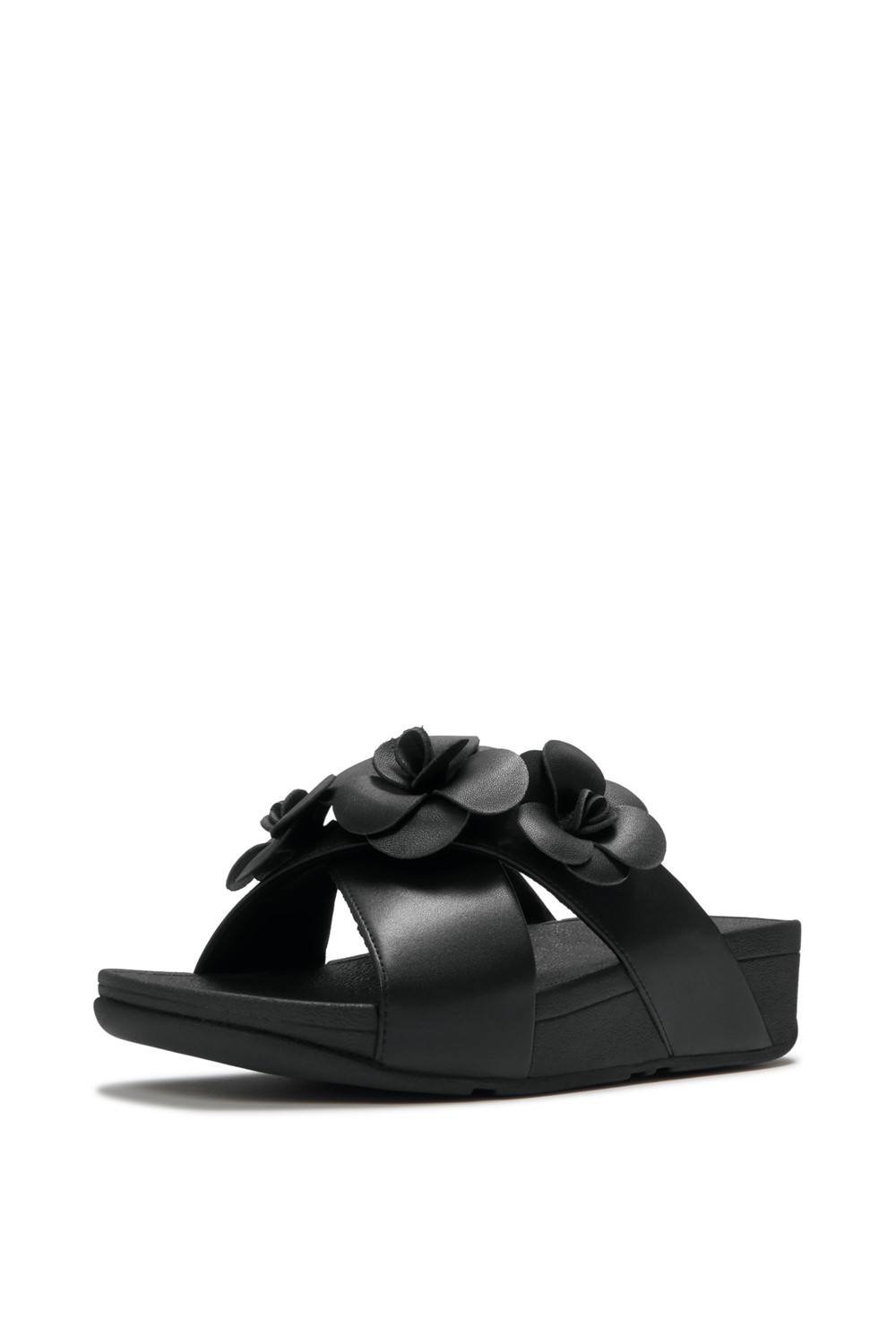 FitFlop FitFlop Women's Lulu Flower Cross Slides in Black - 3