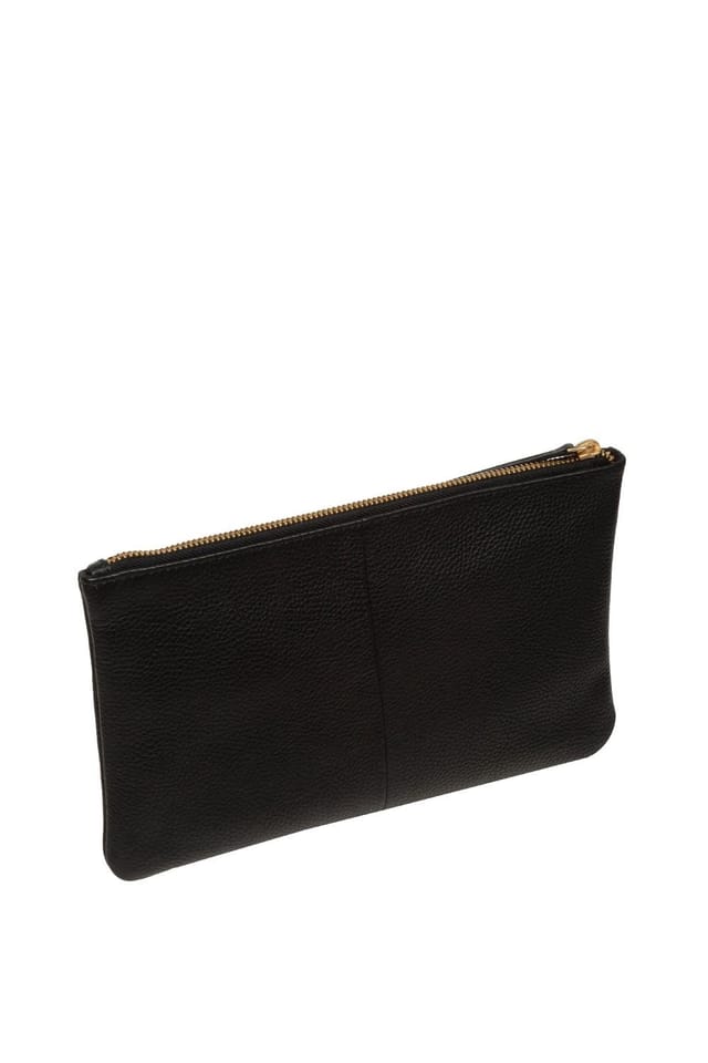 Pure Luxuries London Pure Luxuries London Women's 'Emalia' Leather Clutch Bag in Black - 2