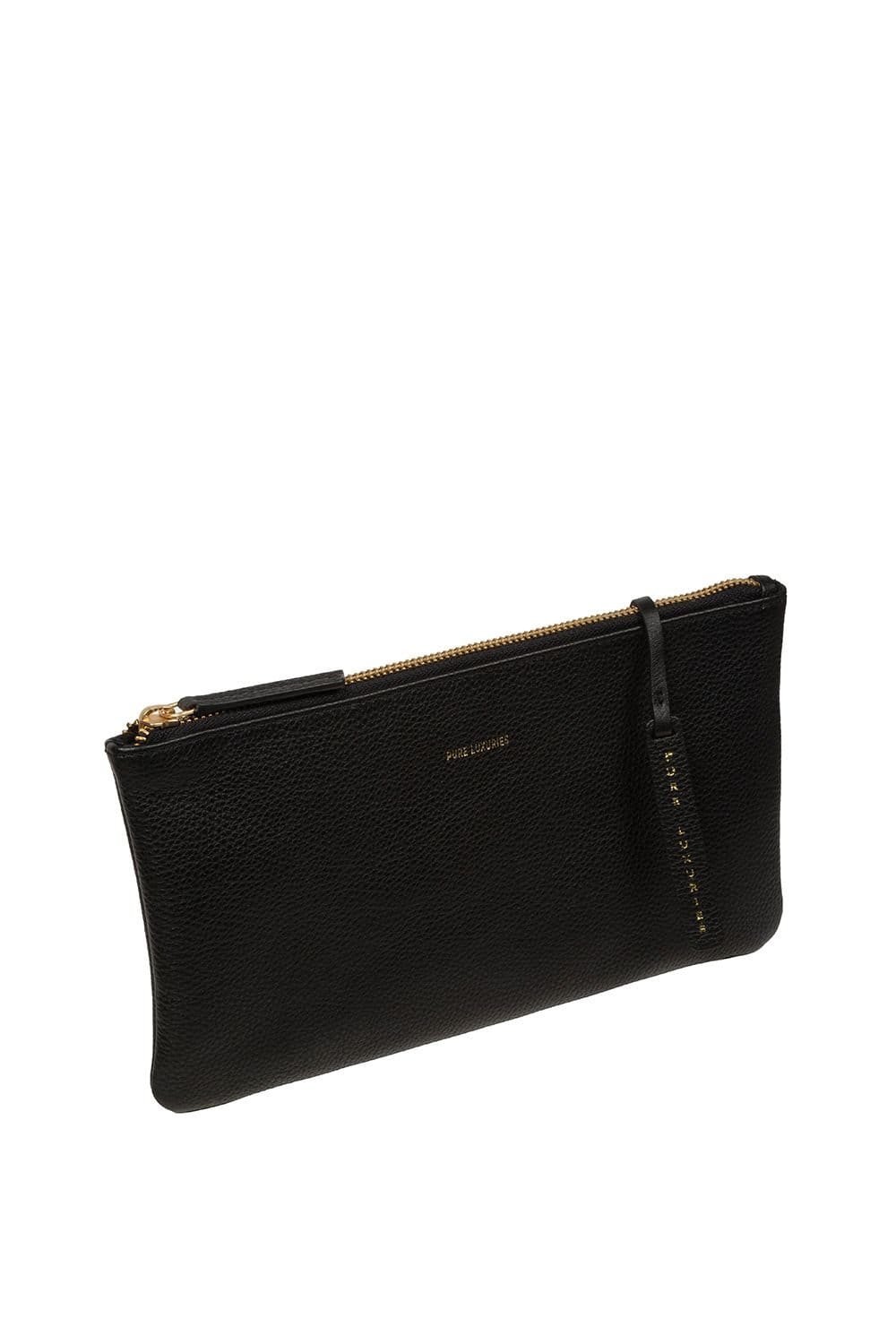 Pure Luxuries London Pure Luxuries London Women's 'Emalia' Leather Clutch Bag in Black - 4