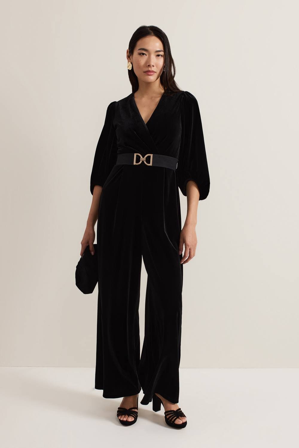 Phase Eight Phase Eight Women's Myleen Velvet Jumpsuit in Black - 2