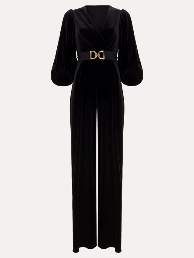 Phase Eight Phase Eight Women's Myleen Velvet Jumpsuit in Black - 2