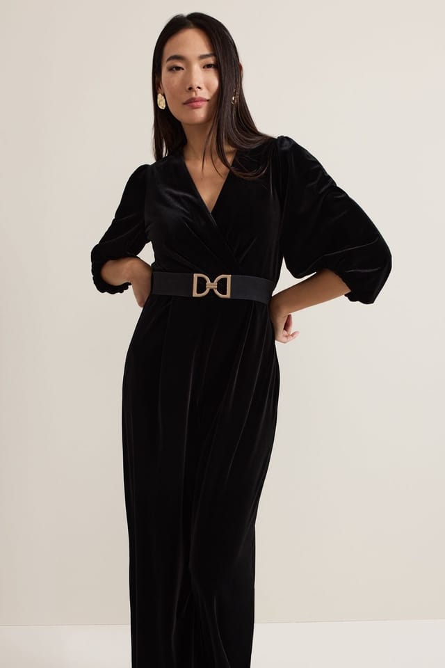 Phase Eight Phase Eight Women's Myleen Velvet Jumpsuit in Black - 3
