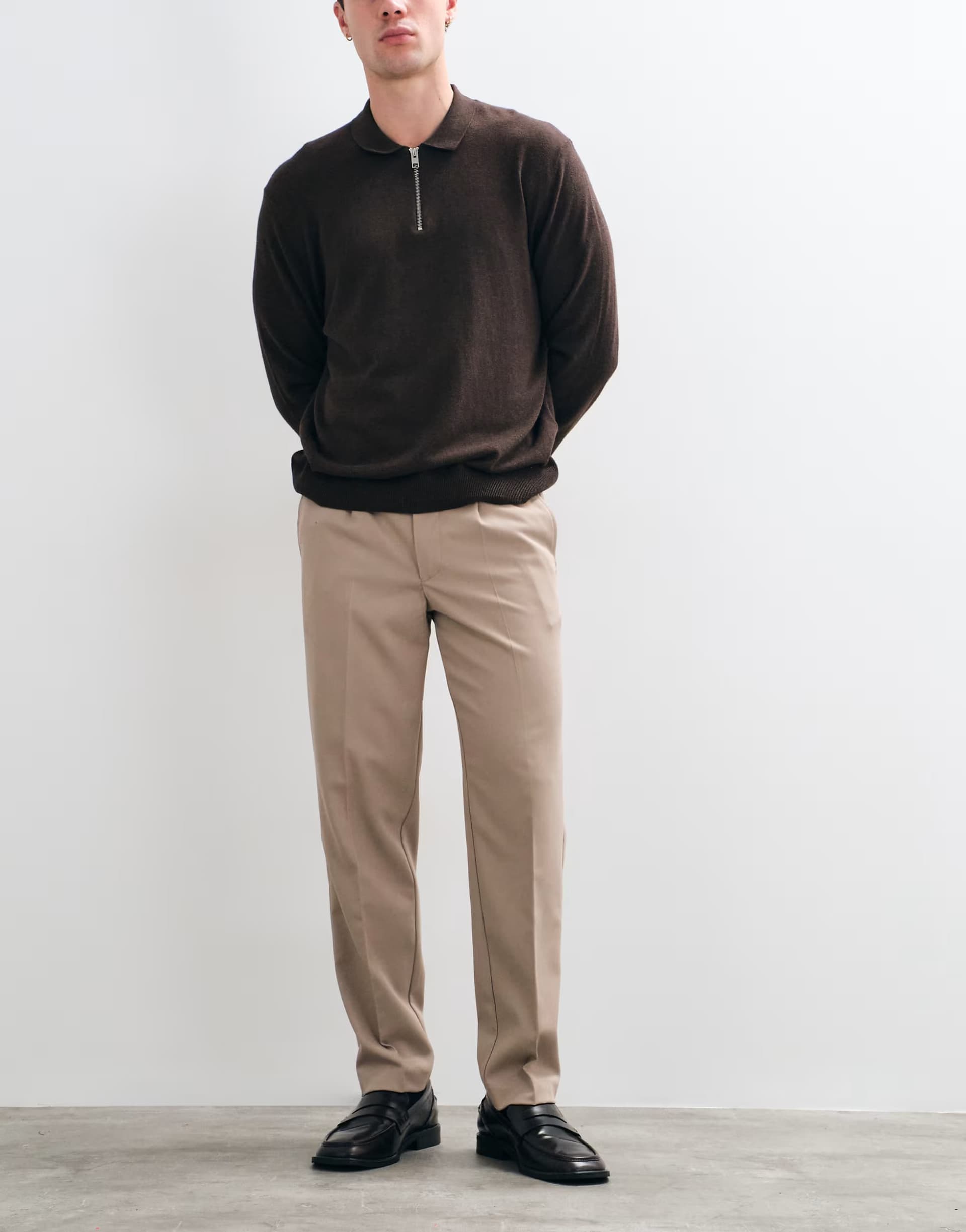 ASOS ONLY & SONS tailored tapered trousers in stone