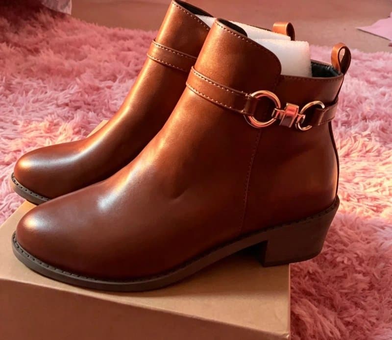 ASOS Rich Brown Faux Leather Ankle Boots