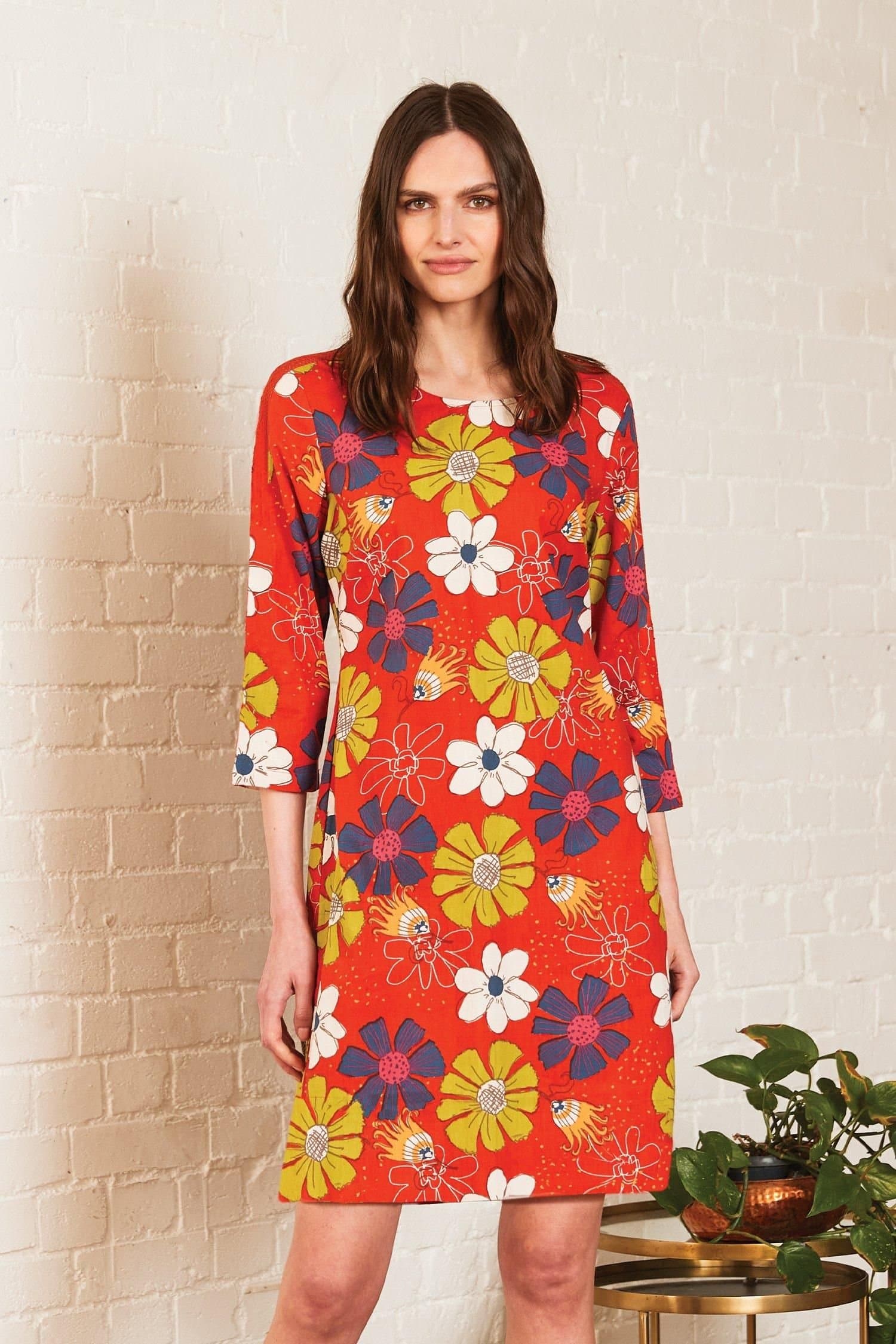 Nomads Clothing Nomads Clothing Women's Cotton Poplin Tunic Dress in Red