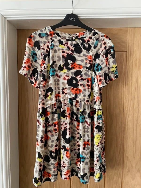 Topshop Y2K leopard print multicolour chiffon mini dress topshop 8