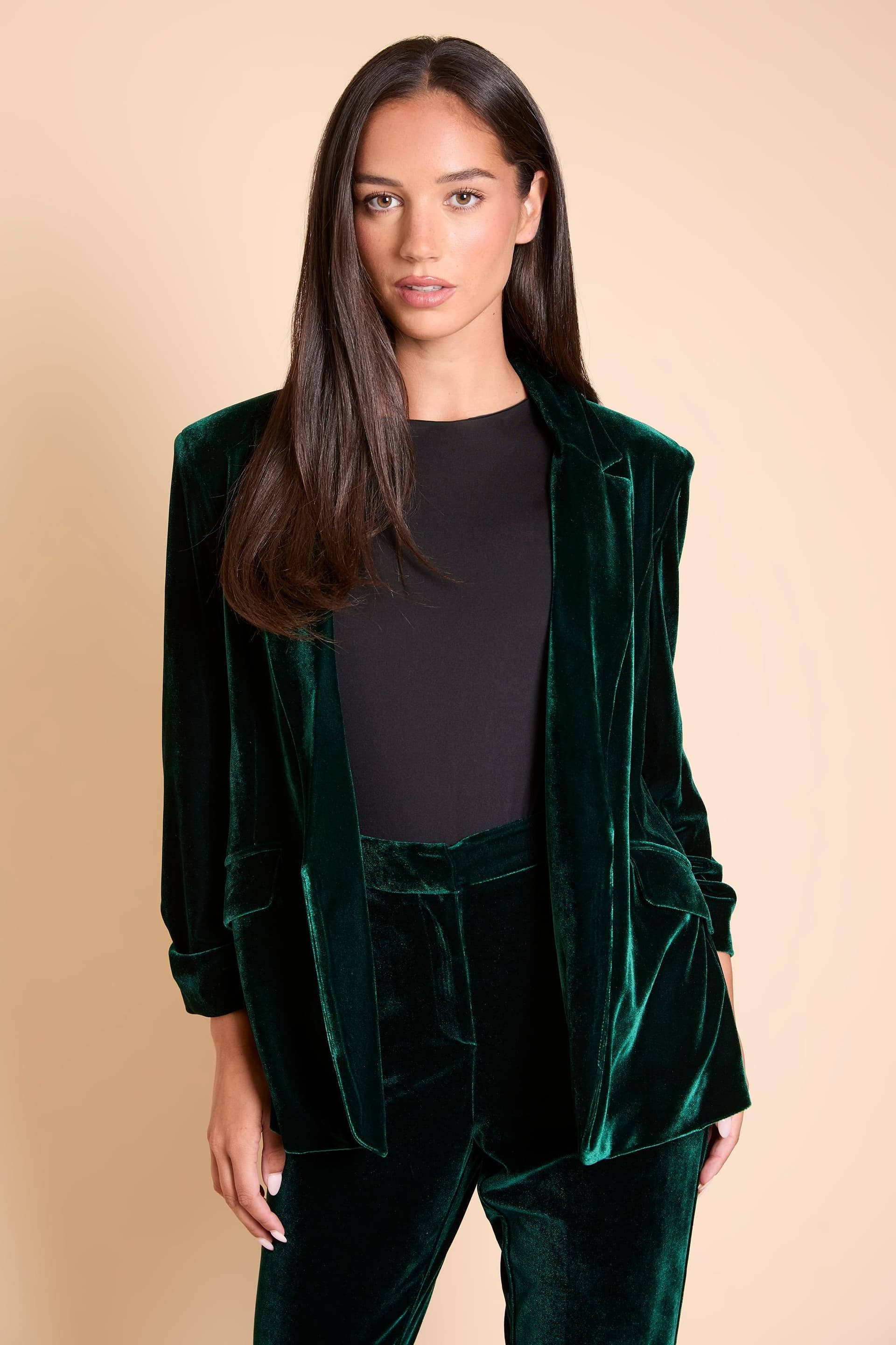 Dorothy Perkins Dorothy Perkins Women's Velvet Blazer in Dark Green