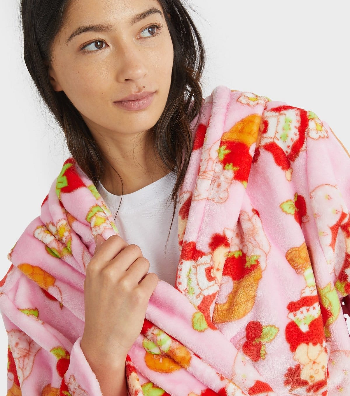 Skinnydip Women's Light Pink Strawberry Shortcake Dressing Gown Skinnydip New Look - 4