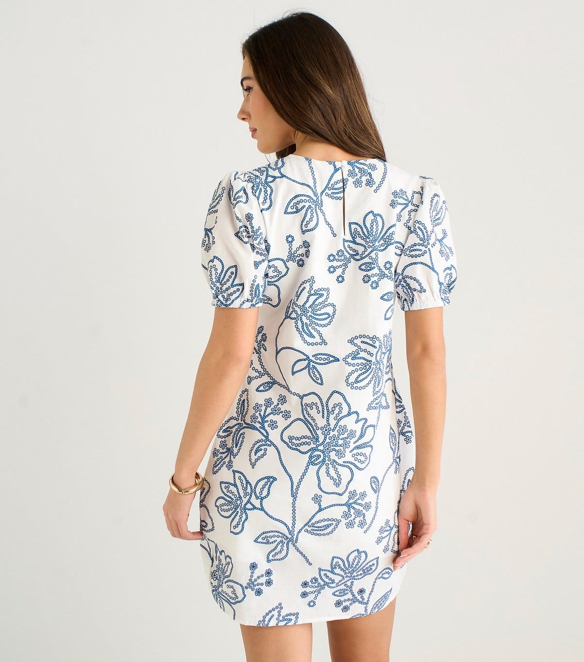 Gini London Women's White Floral Puff Sleeve Mini Dress Gini London New Look - 4
