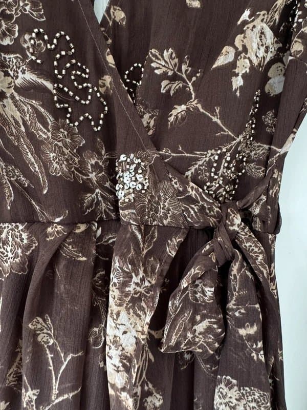 ASOS ASOS Brown Floral Wrap Midi Dress (New with Tags)
