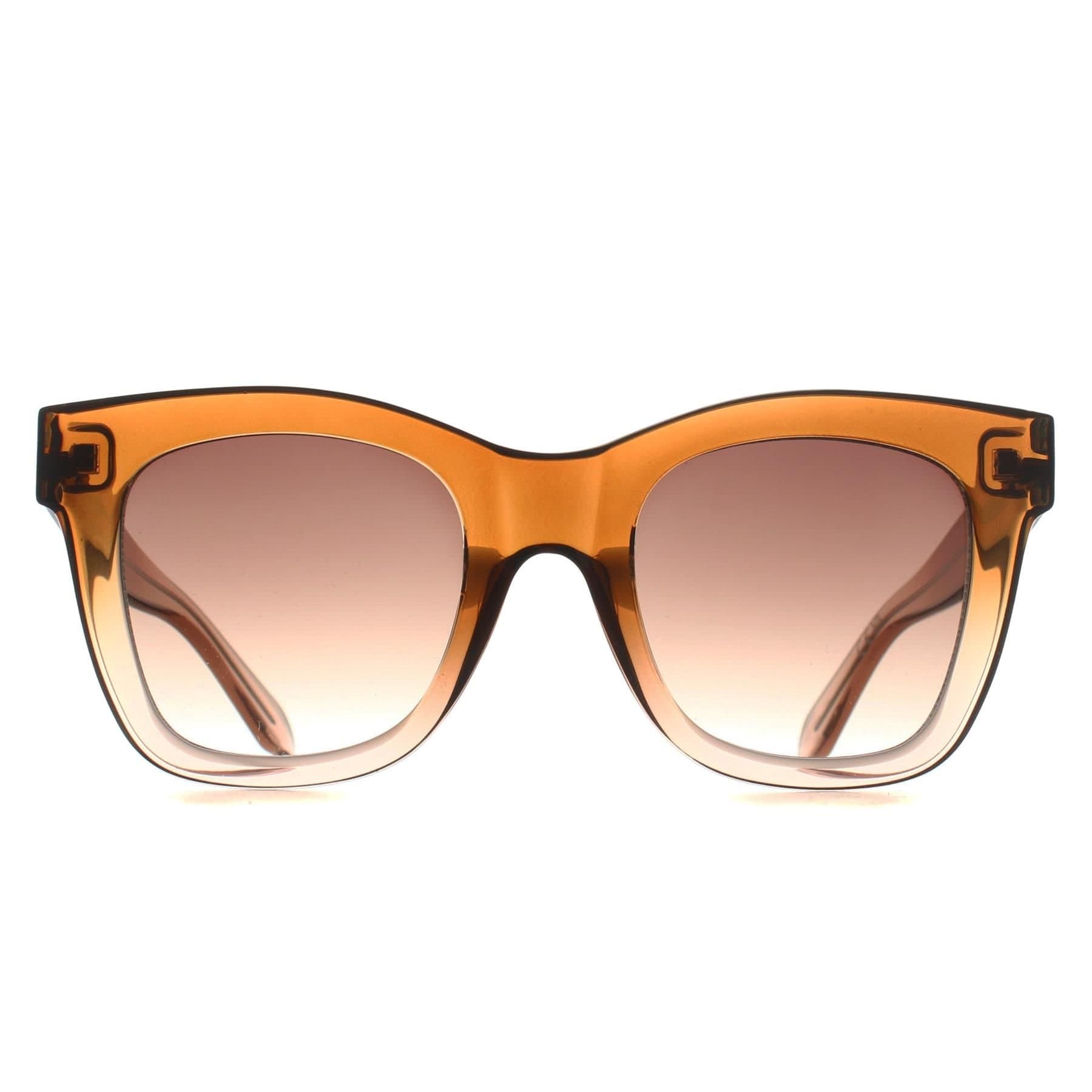 Quay Quay Women's Square Coffee Doe Fade Brown Gradient Sunglasses