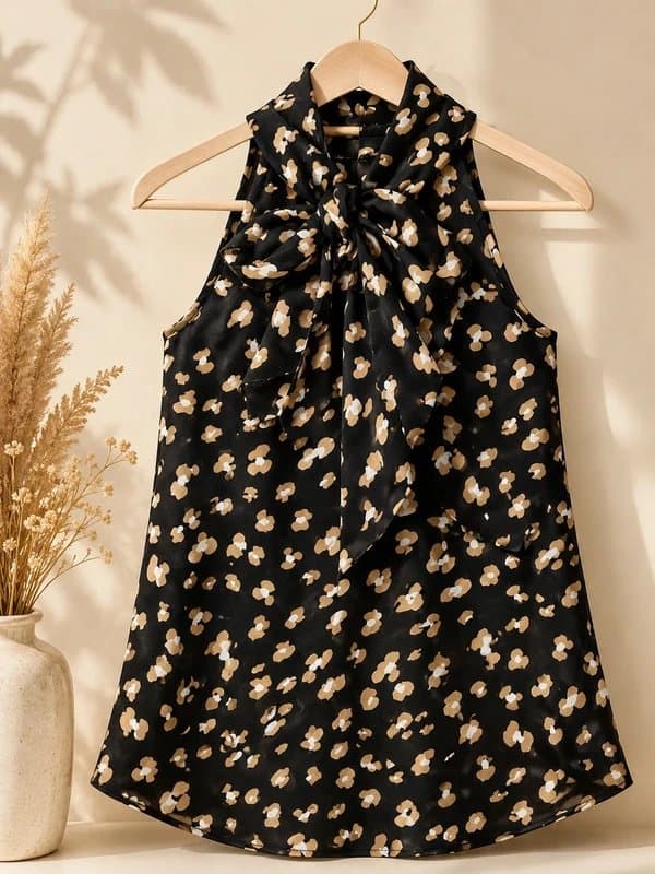 Never Fully Dressed Never Fully Dressed Bow Sleeveless Blouse